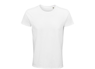 Camiseta  BLANCA hombre ajustada de punto liso y cuello redondo